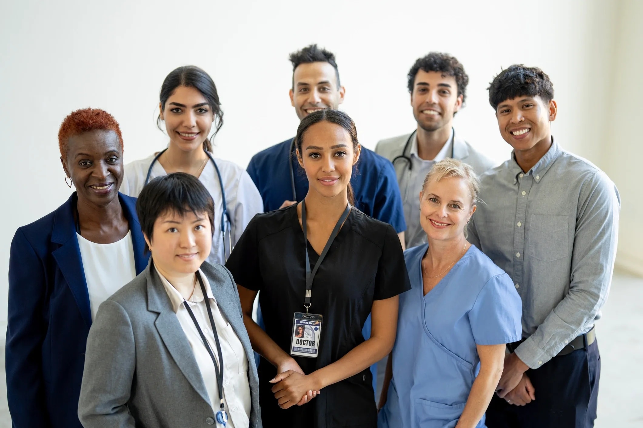 Diverse team of professional home health caregivers